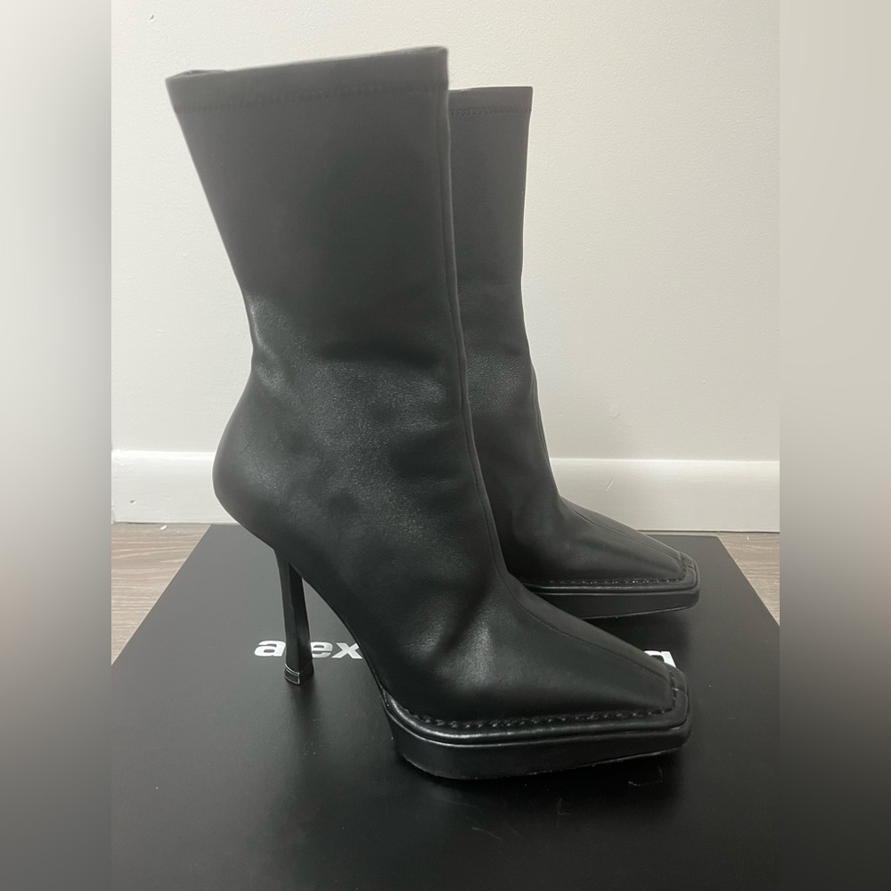 Alexander Wang Bardot Platform Bootie stretch Nappa